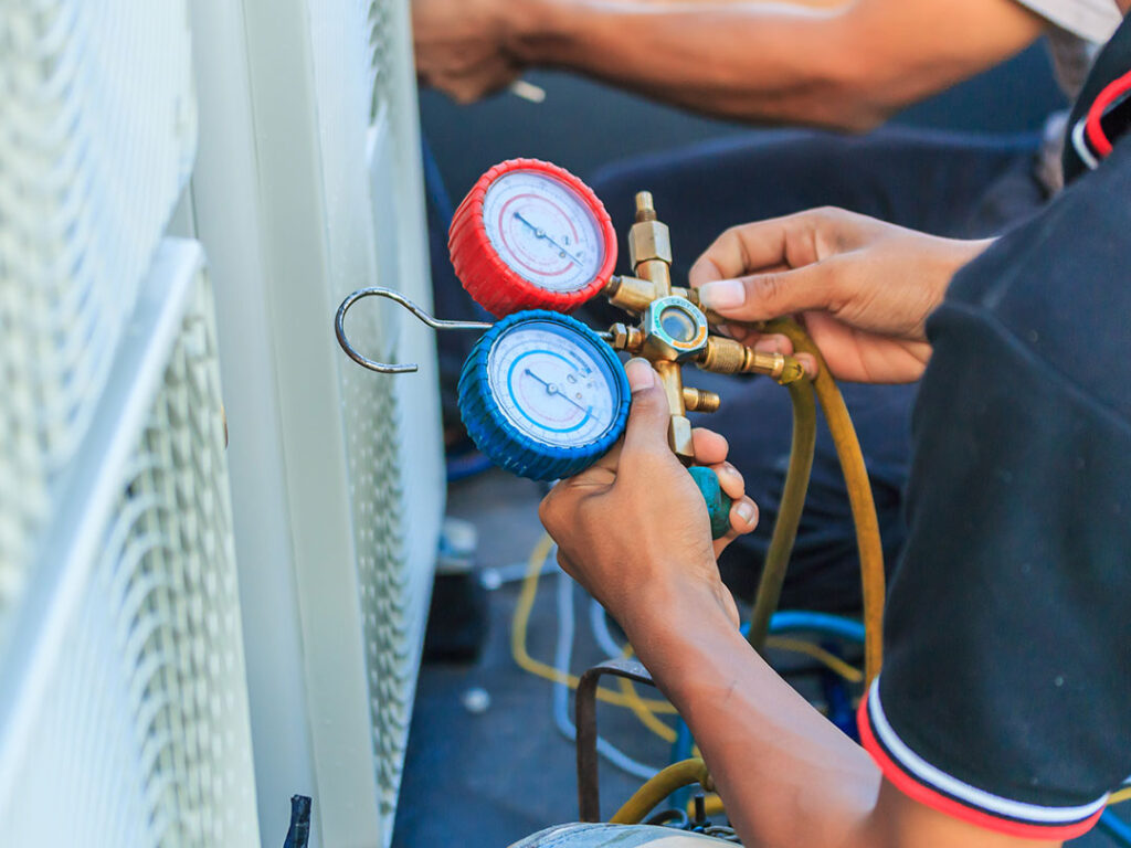 residential technicians install air conditioner san diego county